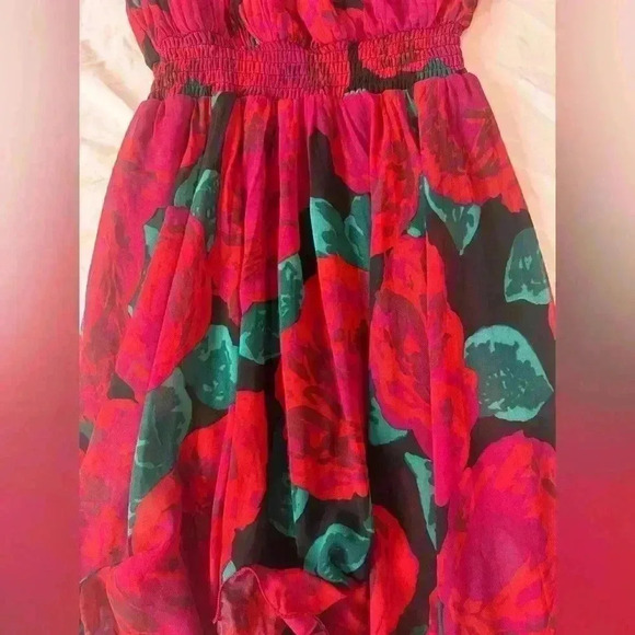 Arden B. One Shoulder Women’s Dress Floral Multi Pink Red Green - Picture 3 of 5